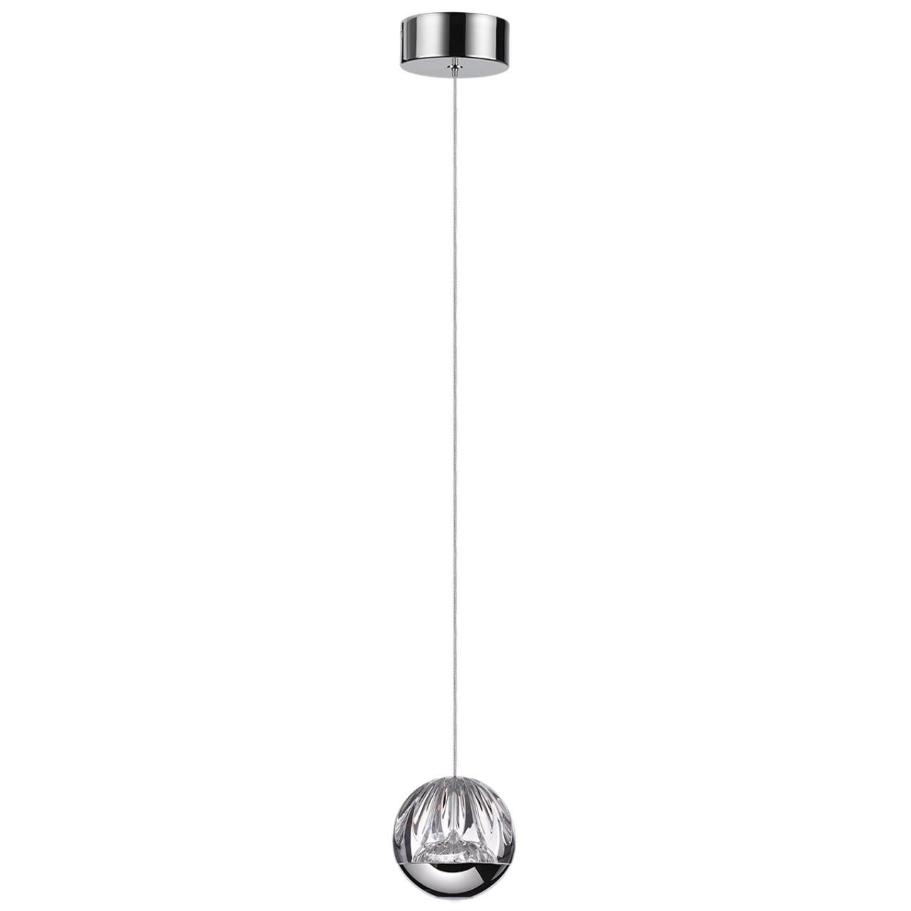Odeon Light 5100/5L L-VISION ODL25 хром/прозрачный/акрил Подвес LED 5W 4000K 300Лм SONO фото