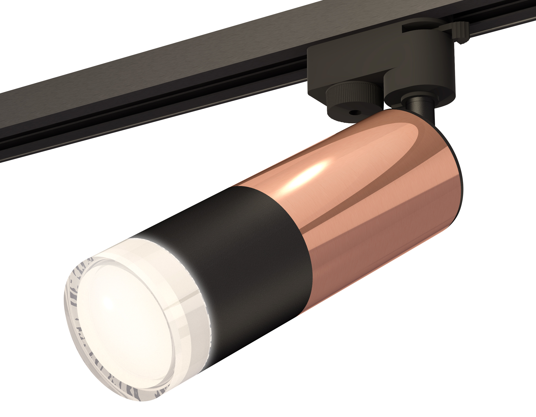 Ambrella Комплект трекового однофазного светильника с акрилом XT6302062 SBK/PPG/FR черный песок/золото розовое полированное/белый матовый MR16 GU5.3 ( фото