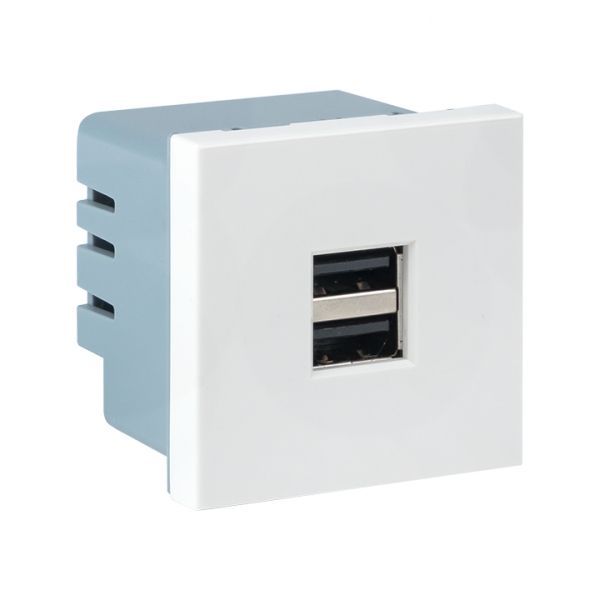EKF Розетка USB A+A, 2.1А, 2 гнезда, без индикатора фото