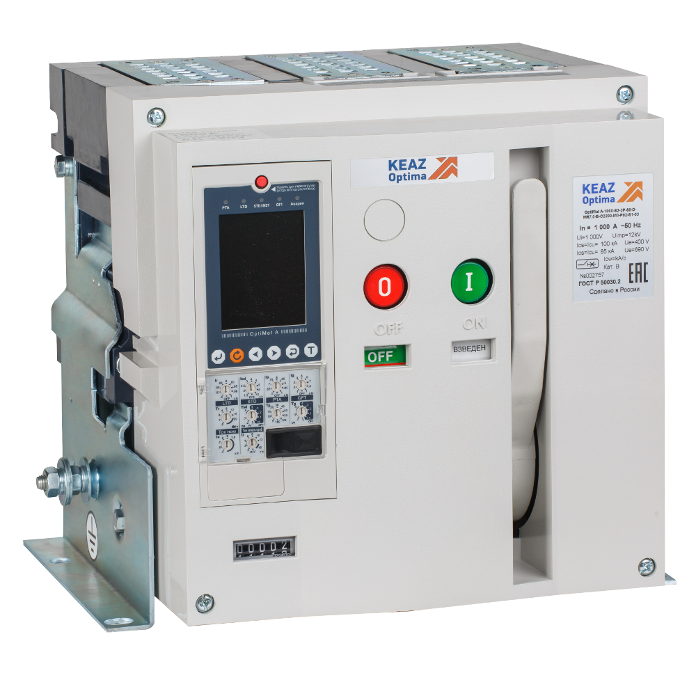 КЭАЗ Выключатель автоматический OptiMat A-1000-S2-3P-85-F-MR8.1-B-C2200-M2-P00-S1-03. фото