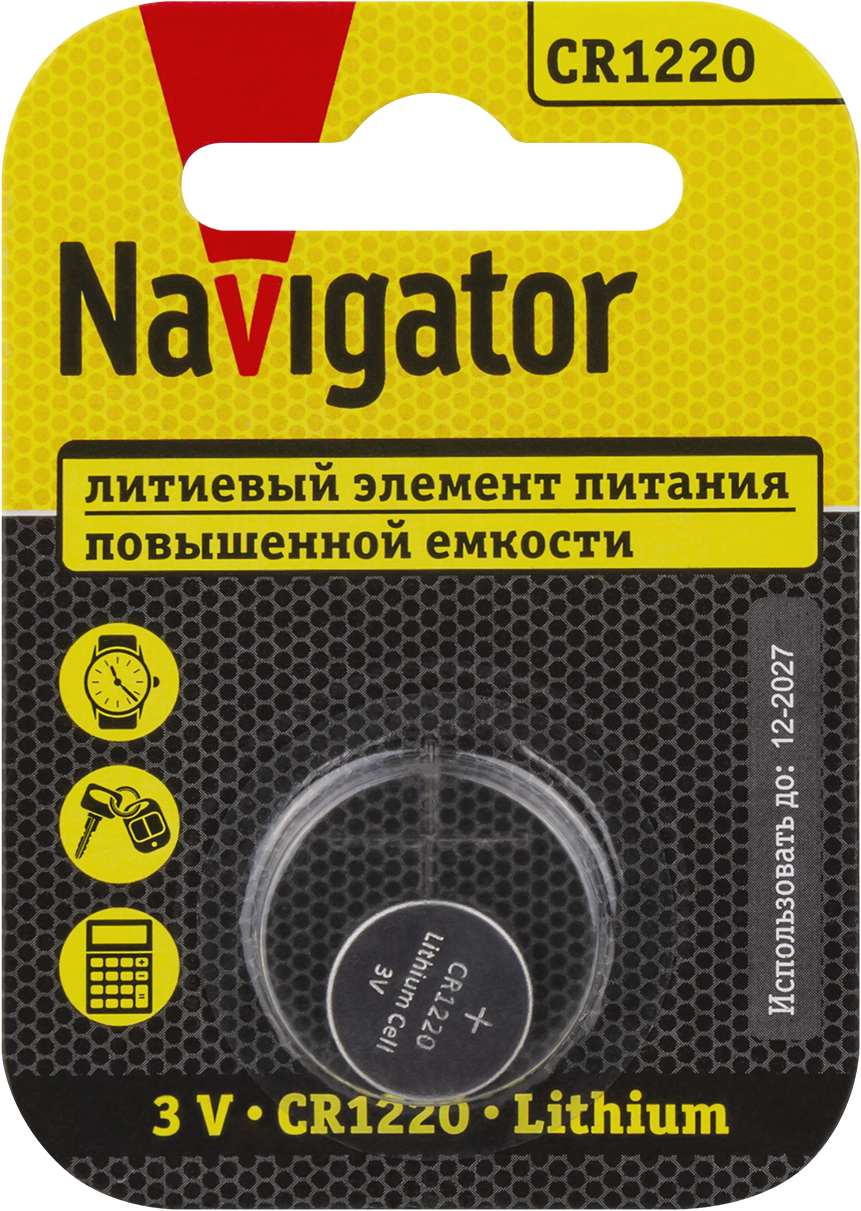 Элемент питания Navigator NBT-CR1220-BP1 (720/12/1)