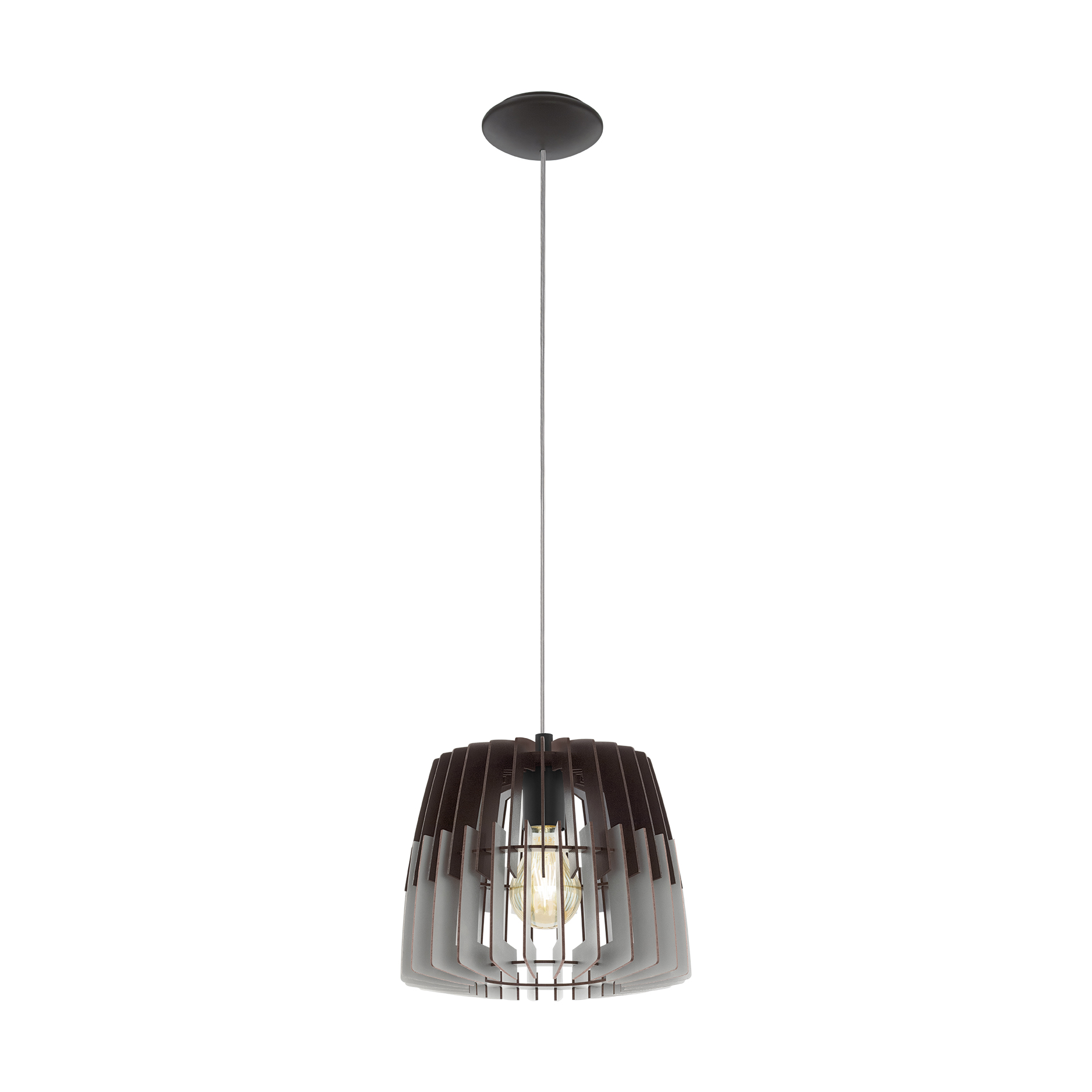 Eglo 96955 Подвес ARTANA, 1х60W (E27), 300, H1100, сталь, никель мат./дерево, серый, черный фото
