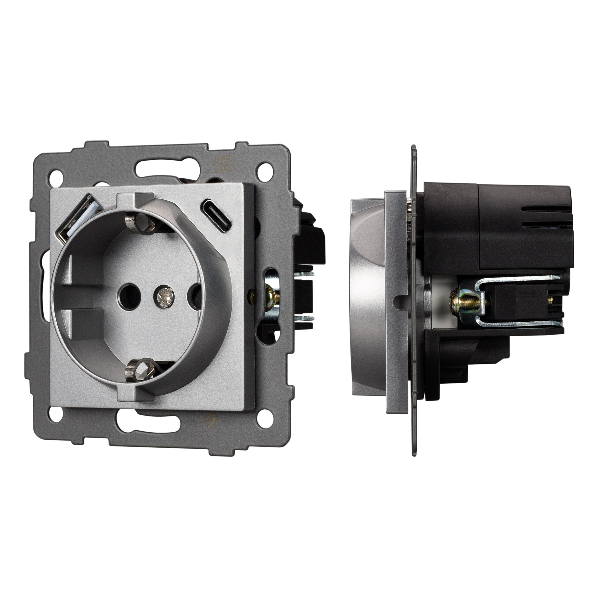 Arlight Механизм розетки с USB зарядкой SCT-MUAC-PL-GR-V (250V, 16A) (-) фото