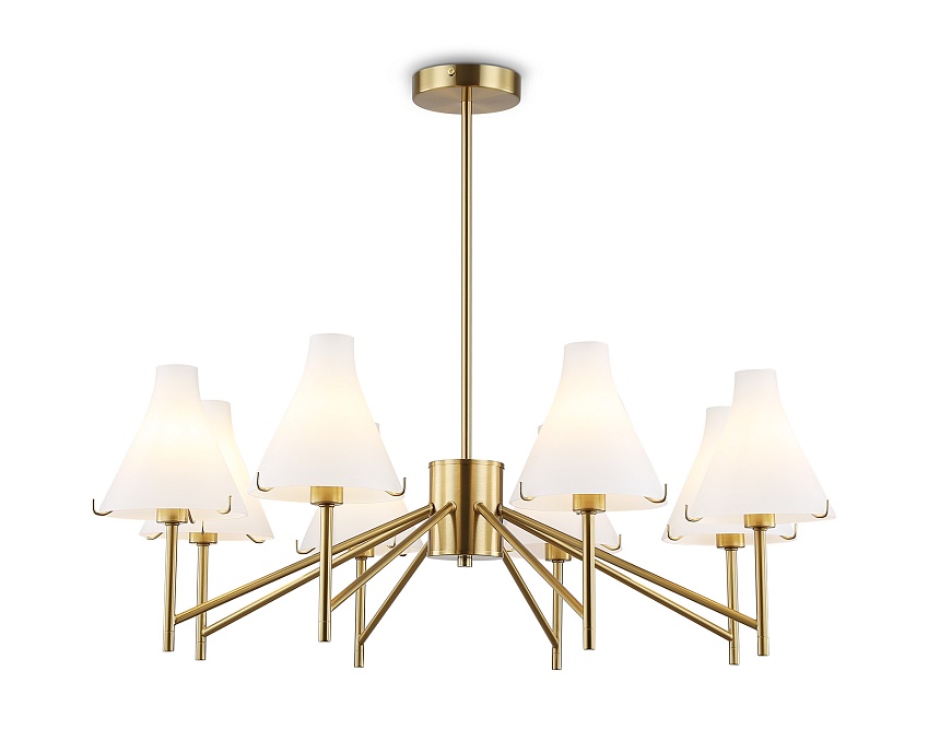 Ambrella Светильник подвесной LH57135/8 BS/FR латунь/белый матовый E14/8 max 40W D800*650 фото
