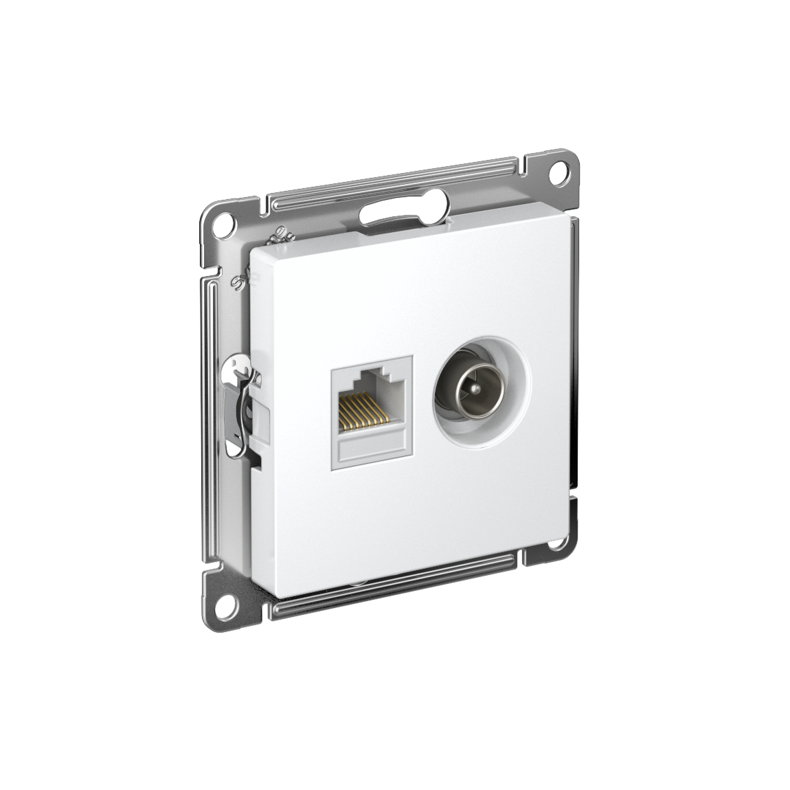 Systeme Electric AtlasDesign Бел Розетка двойная ТВ + компьютерная RJ45, кат. 5Е фото