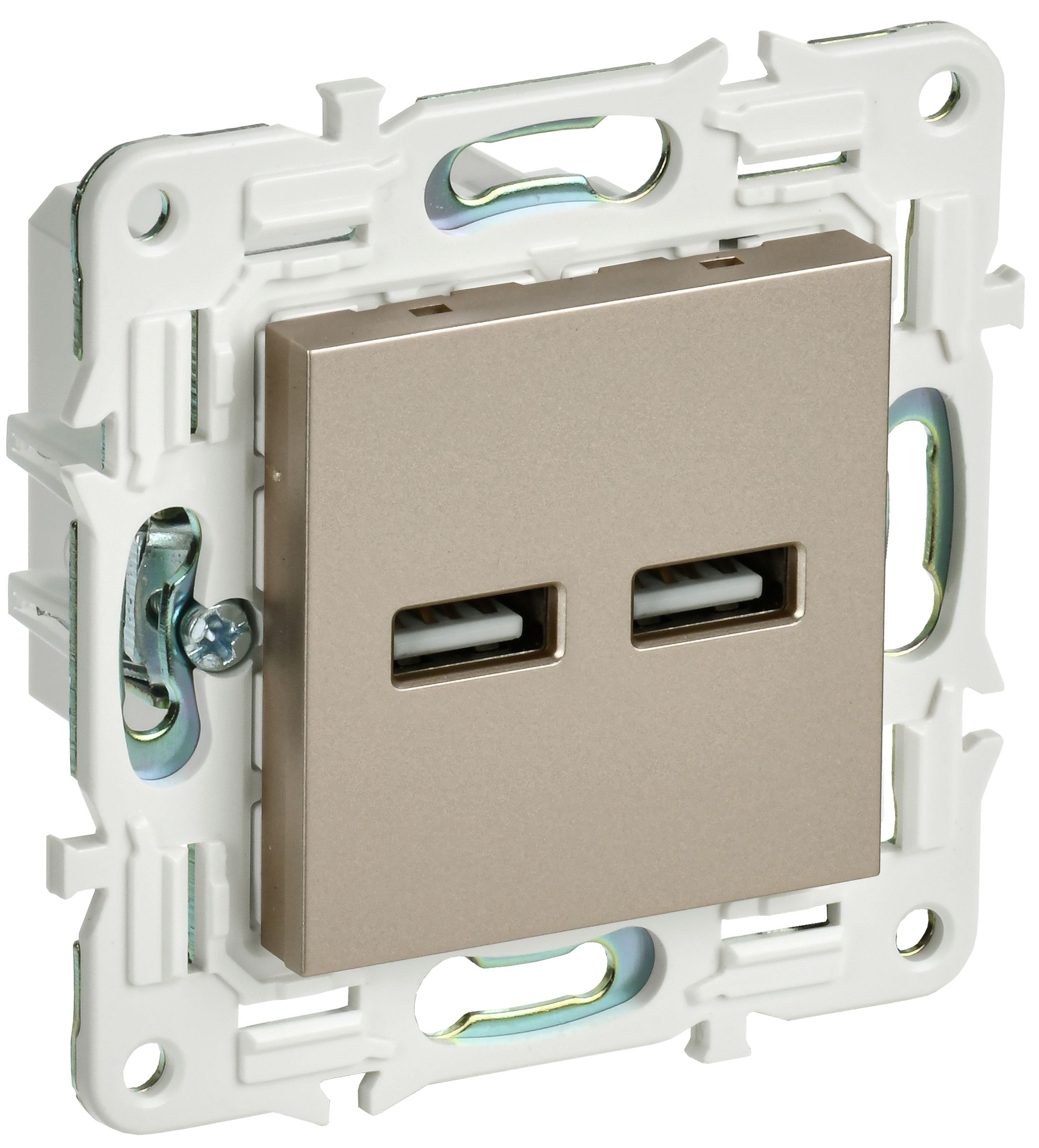 IEK SKANDY Шампань Розетка USB A+A 3,1А SK-R15Sh фото