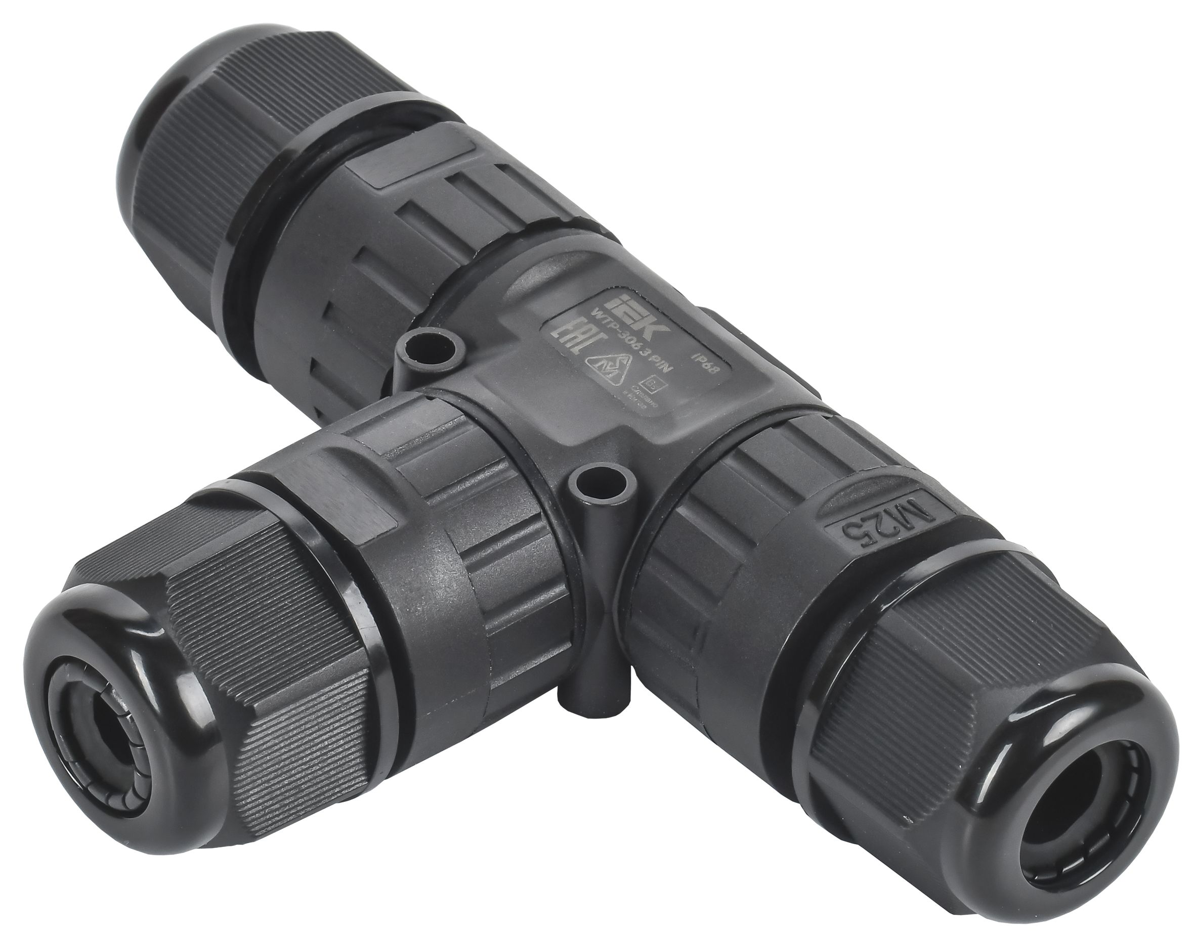 Коннектор кабельный герметичный WTP-306 3 PIN IP68 IEK фото