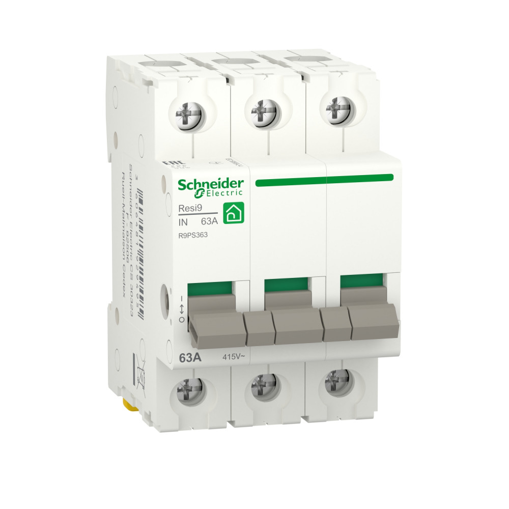 Schneider Electric RESI9 Выключатель нагрузки (мод. рубильник) 63А 3P фото
