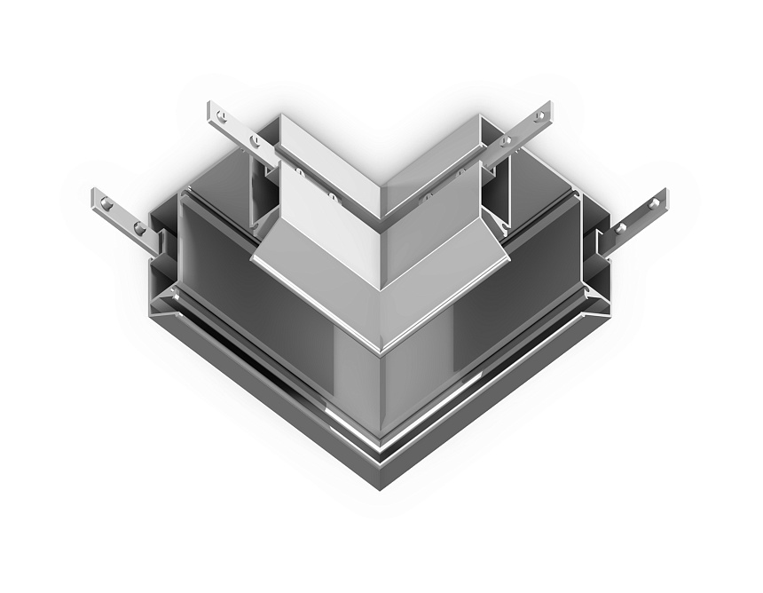 Ambrella Коннектор угловой для корпуса в натяжной потолок Magnetic 220V 100*100*61 GL1043 BK черный (соединители в комплекте) фото