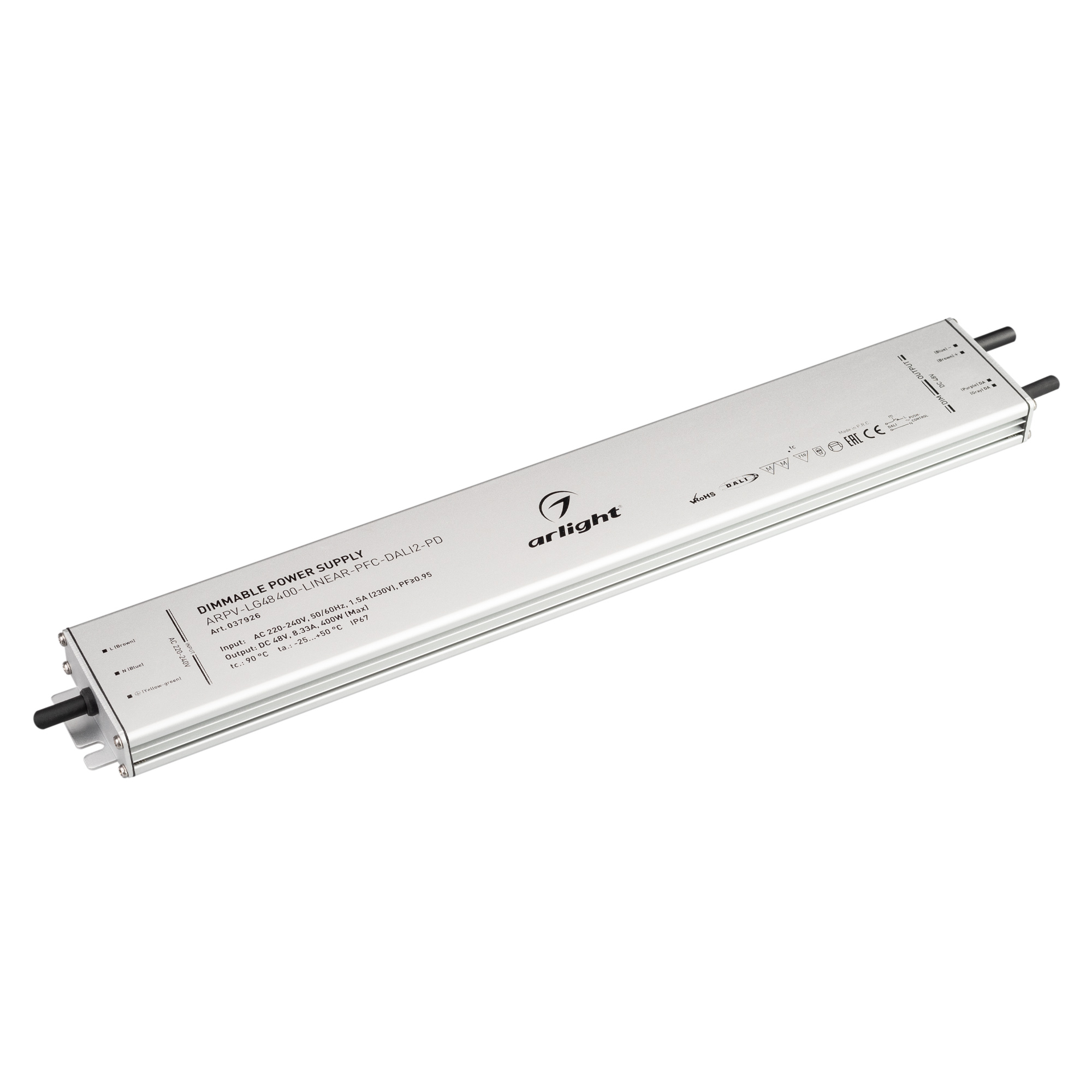 Arlight Блок питания ARPV-LG48400-LINEAR-PFC-DALI2-PD (48V, 8.3A, 400W) (IP67 Металл, 5 лет) фото