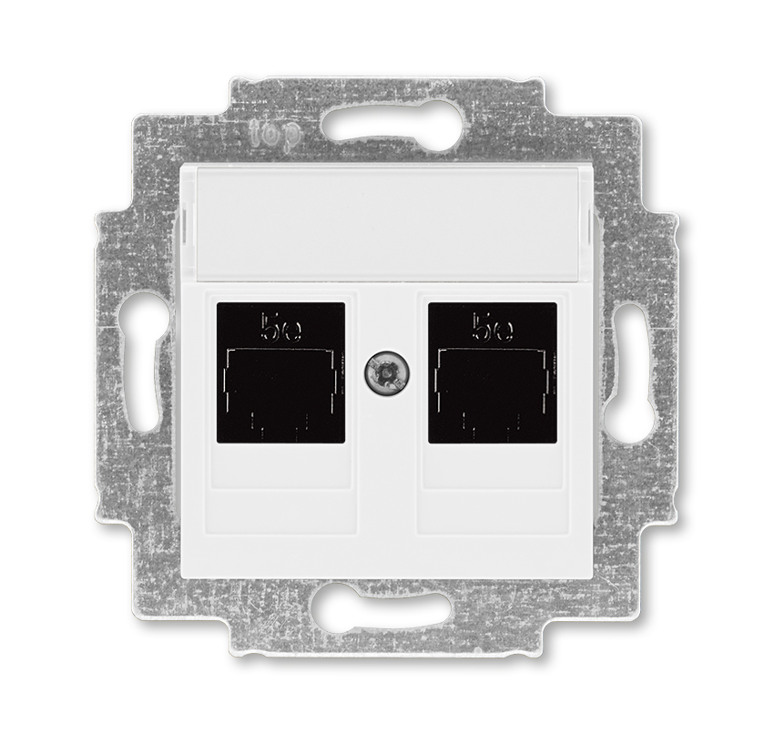 ABB EPJ Levit белый / белый Розетка компьютерная, 2хRJ45 кат,5e, белый фото