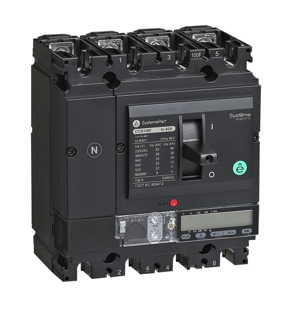Systeme Electric Автоматический выключатель SYSTEMEPACT CCB100 50KA 4P4D S5.2E 40A рычаг фото