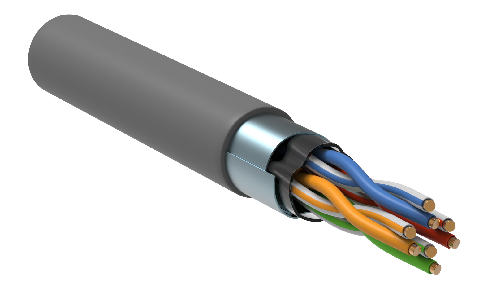 IEK ITK Кабель связи витая пара F/UTP, кат.5E 4x2х24AWG solid, PVC, 305м, серый фото