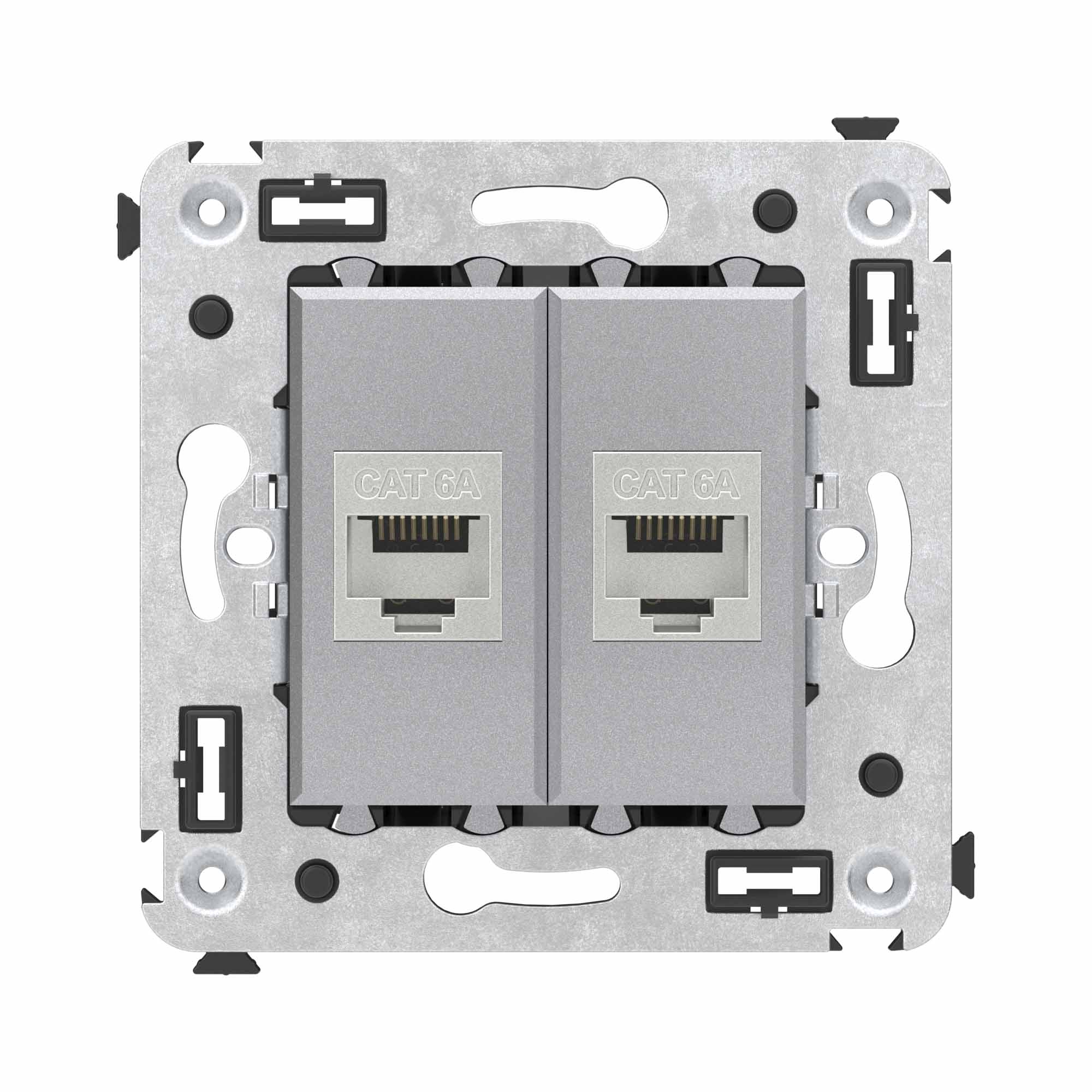 DKC Avanti Компьютерная розетка RJ-45 без шторки в стену, кат.6А двойная экранированная, 