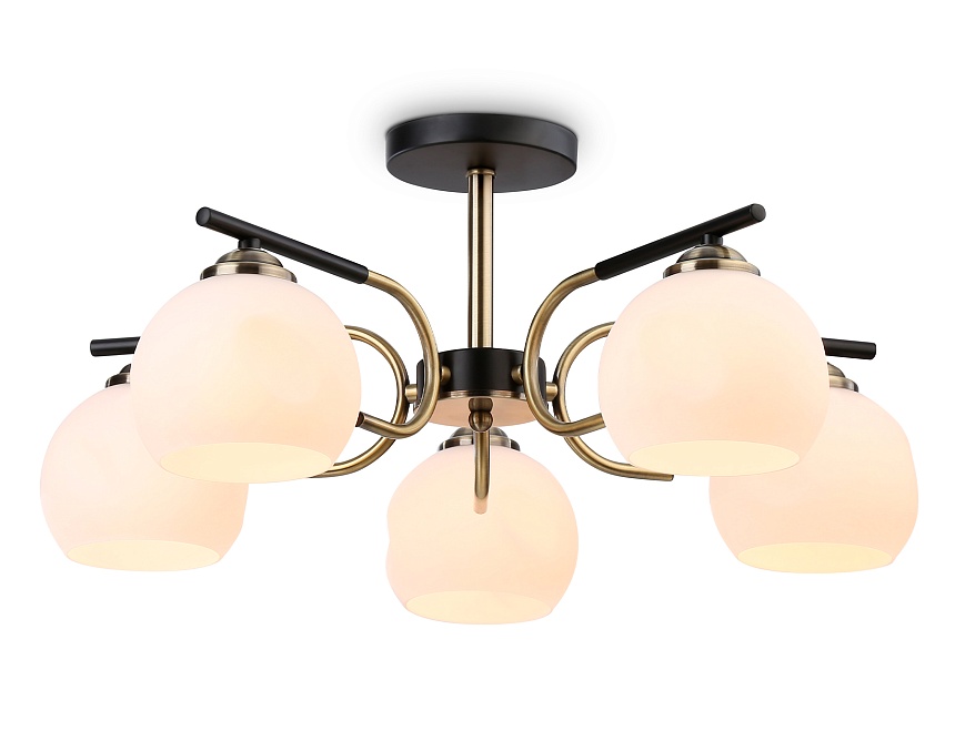 Ambrella Светильник подвесной TR303312/5 BK/SB/FR черный/бронза/белый матовый E27*5 max 60W D560*250 фото