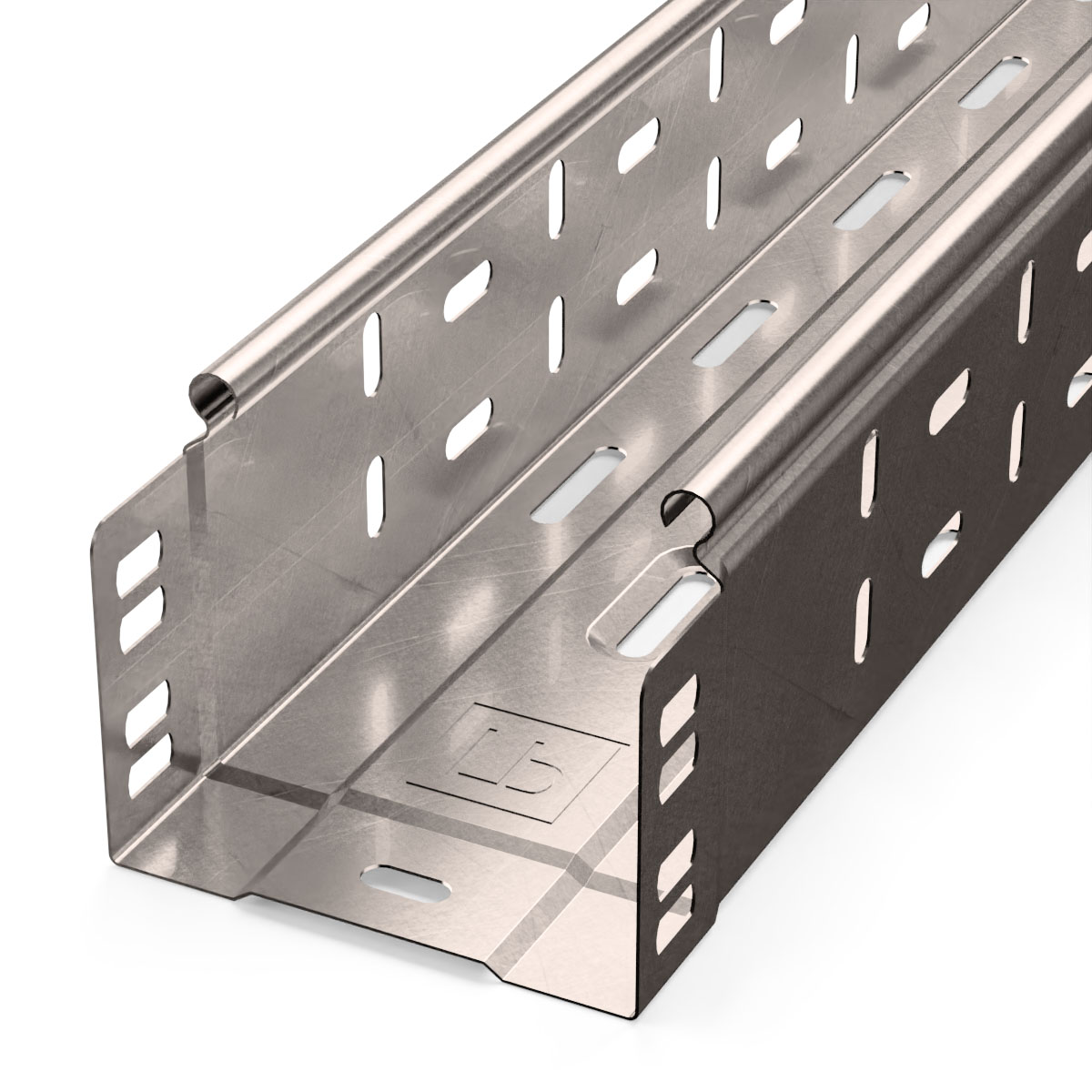 Промрукав Лоток перфорированный Стандарт INOX (AISI 409) 100х80х3000 (0,7 мм) (6 м/уп) фото