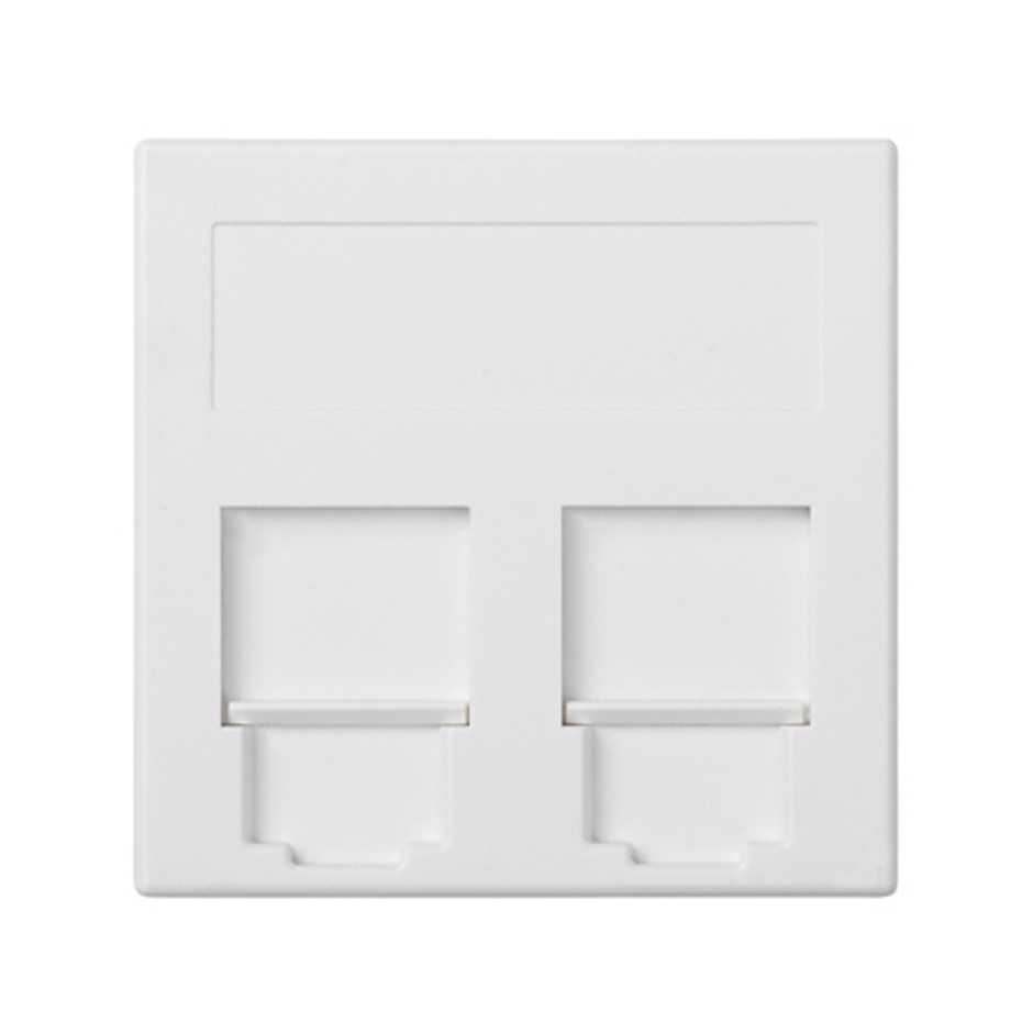 Simon Cima 500 Белый Адаптер для 2 шт RJ-45 CJ545.., CJ645.., CJ6A45F, шторки, 50х50мм фото