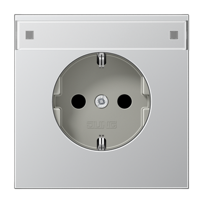 JUNG Алюминий Розетка штепсельная Schuko 16A 250V с защитой от детей и полем для надписи фото