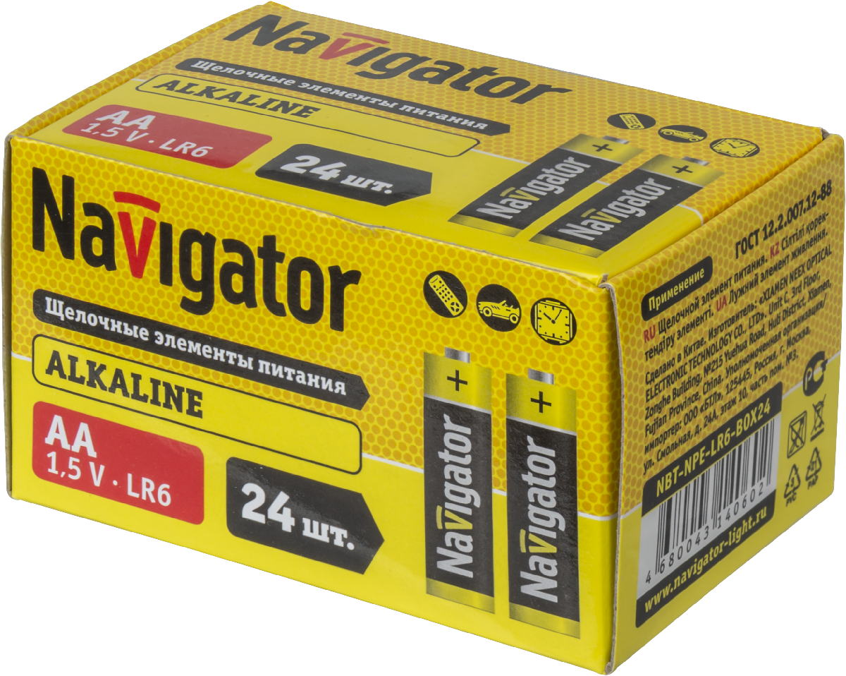 Элемент питания Navigator NBT-NPE-LR6-BOX24 (720/24/24)