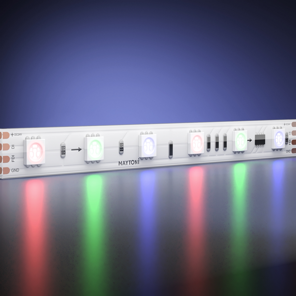 Maytoni Led Strip Светодиодная лента 24В 5050 14,4Вт/м RGB 5м IP 67 201248 фото