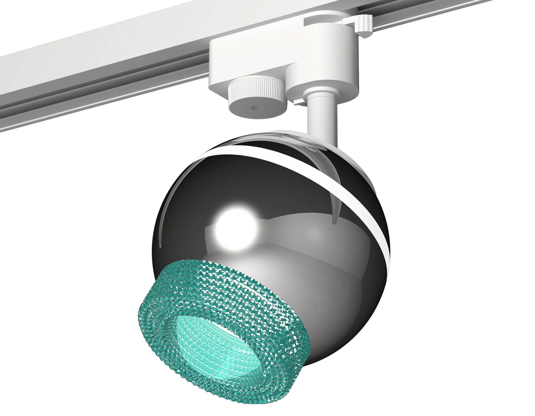 Ambrella Комплект трекового светильника XT1104004 PSL/BL серебро полированное/голубой GU5.3 LED 3W 4200K (A2520, C1104, N7194) фото
