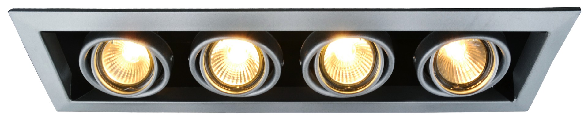 Arte Lamp Cardani Черный/Серебро Светильник точечный встаиваемый 4x50W 4xGU10 фото