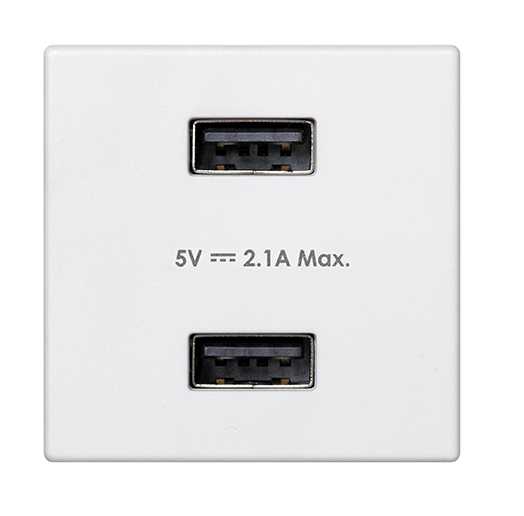 Simon Connect Белый Зарядное устройство 2хUSB, К45, 5 В, 2,1А фото
