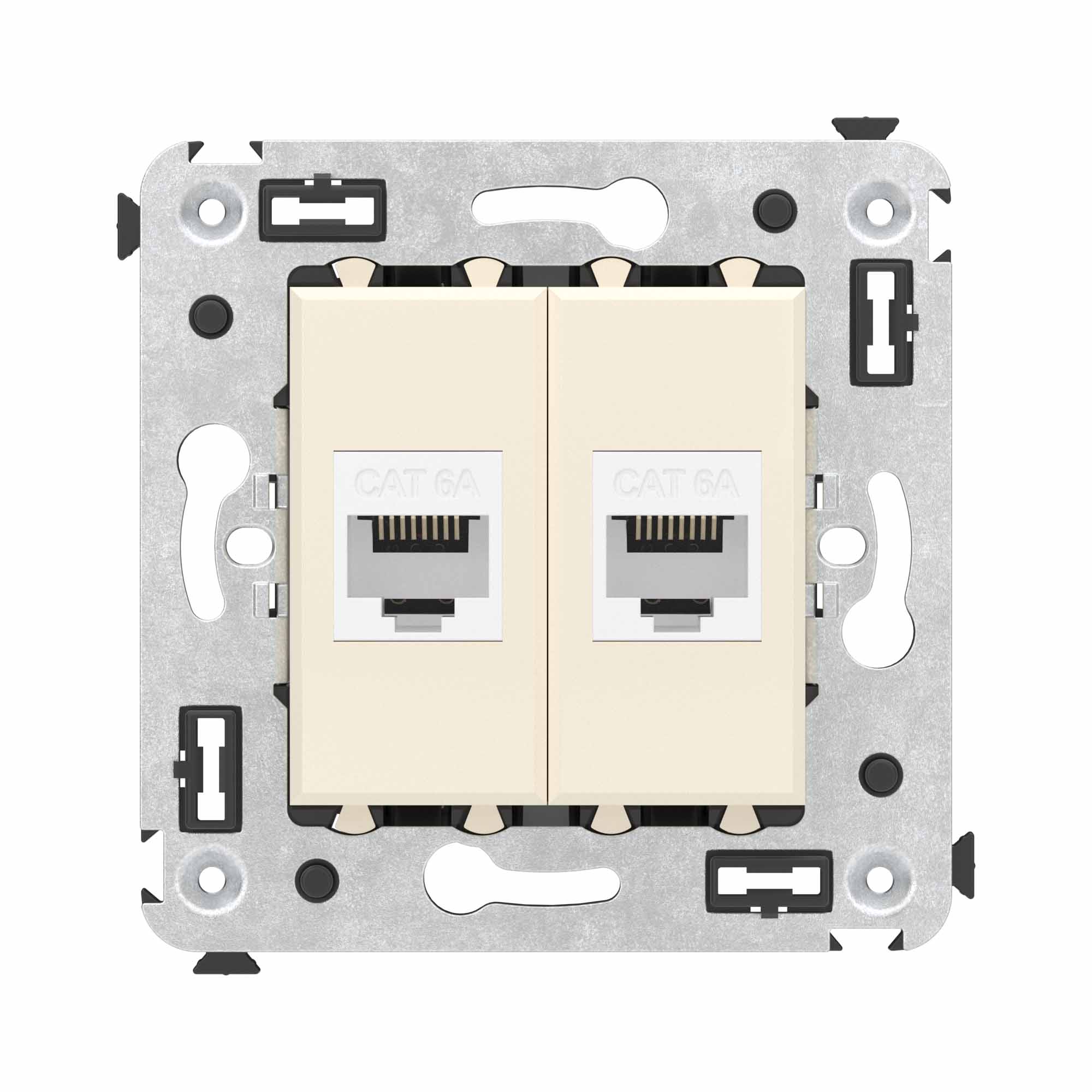DKC Avanti Компьютерная розетка RJ-45 без шторки в стену, кат.6А двойная, 