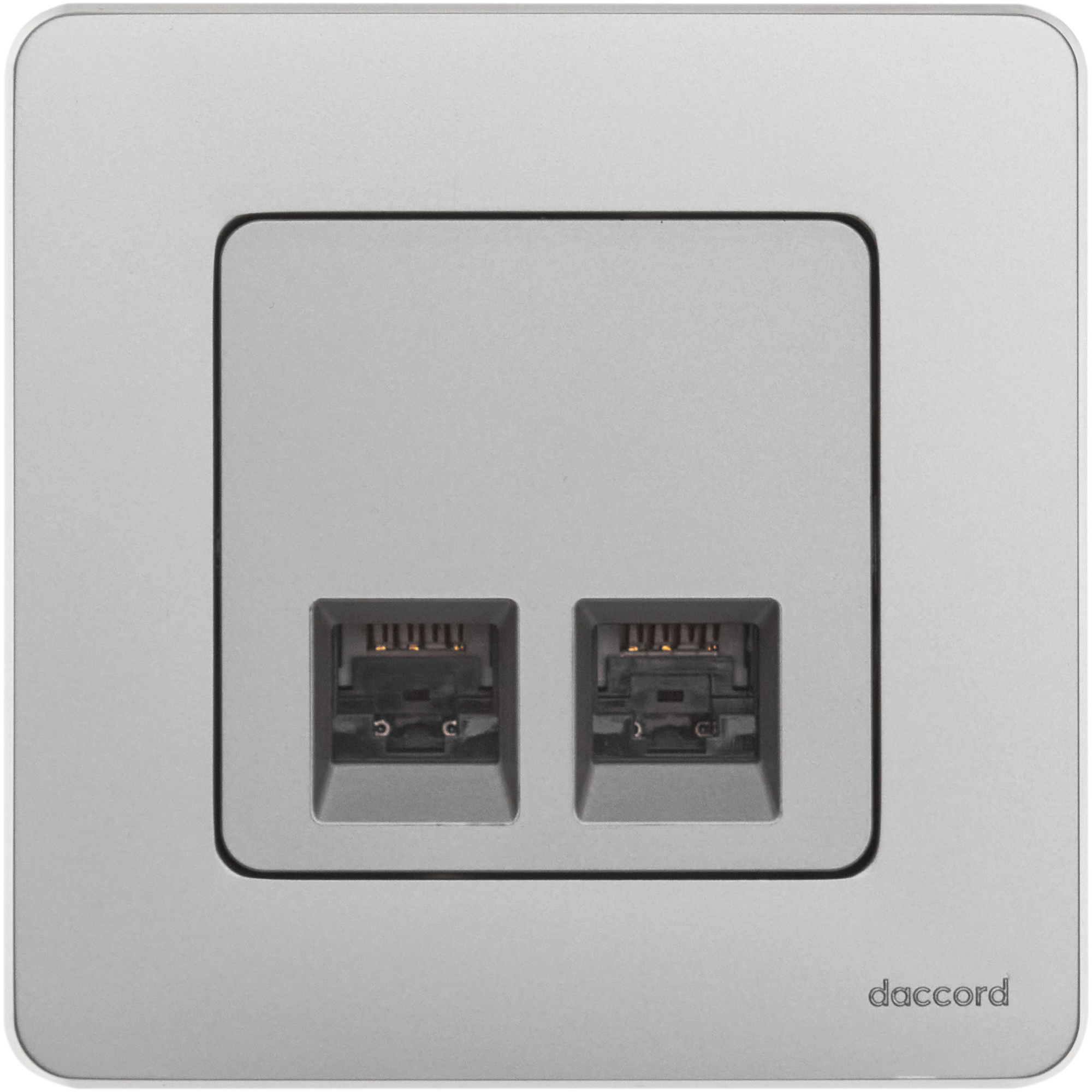 Legrand/Daccord INSPIRIA Алюминий Двойная розетка RJ 45 - категория 6 - UTP. фото