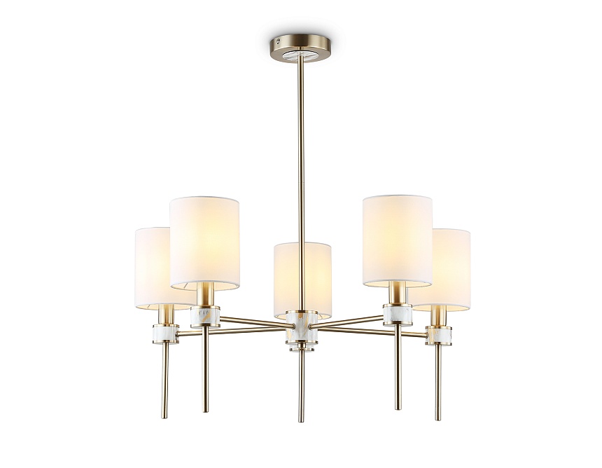 Ambrella Светильник подвесной LH72371/5 DBS/WH темная латунь/белый E14/5 max 40W D680*720 фото