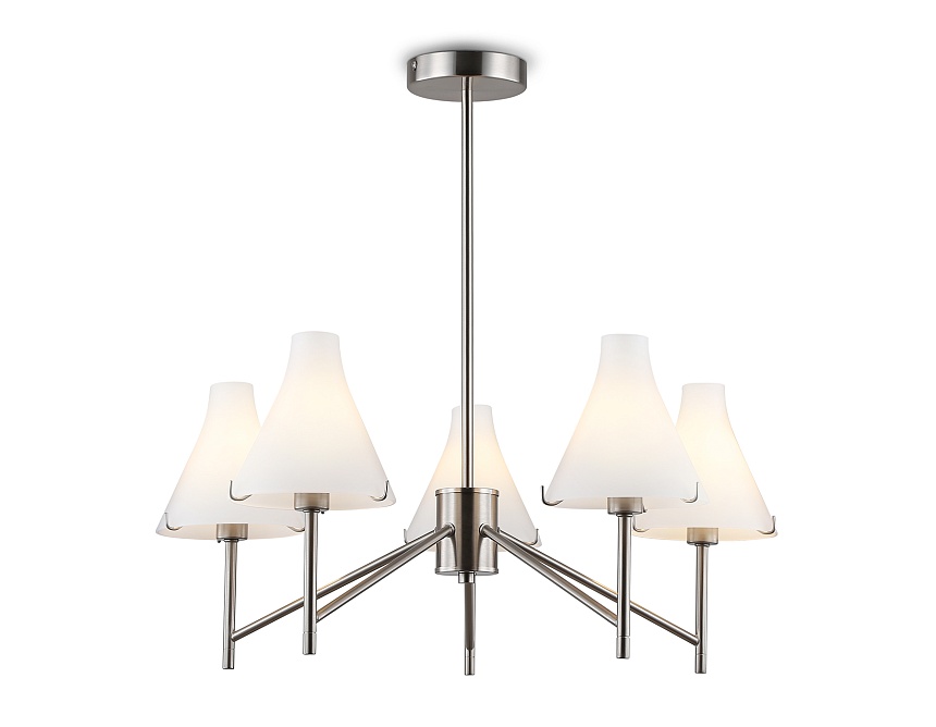 Ambrella Светильник подвесной LH57123/5 SN/FR никель/белый матовый E14/5 max 40W D650*590 фото