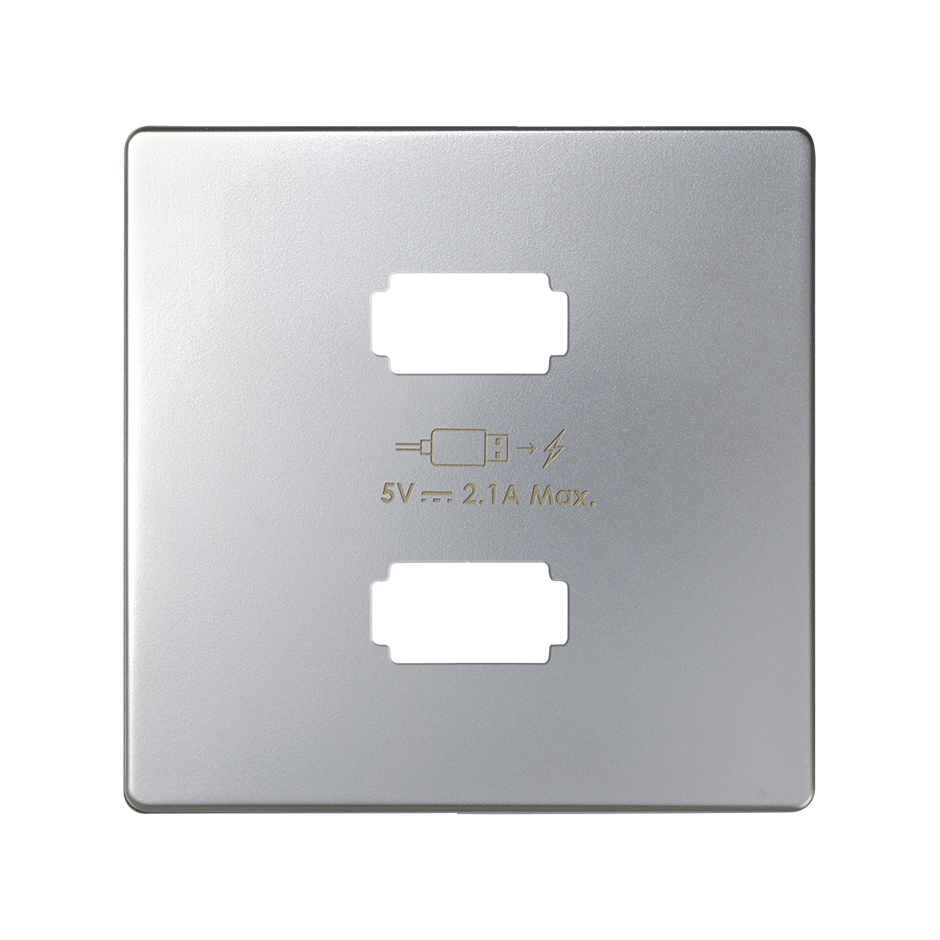 Simon 82 Detail Алюминий Накладка для зарядного устройства 2*USB фото