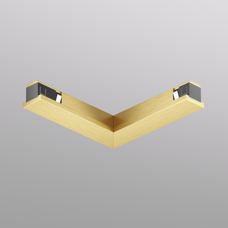 Denkirs TR5723-SB Электрический коннектор 90° потолок-потолок, для трека SHINE BASE, сатинированная латунь, алюминий фото