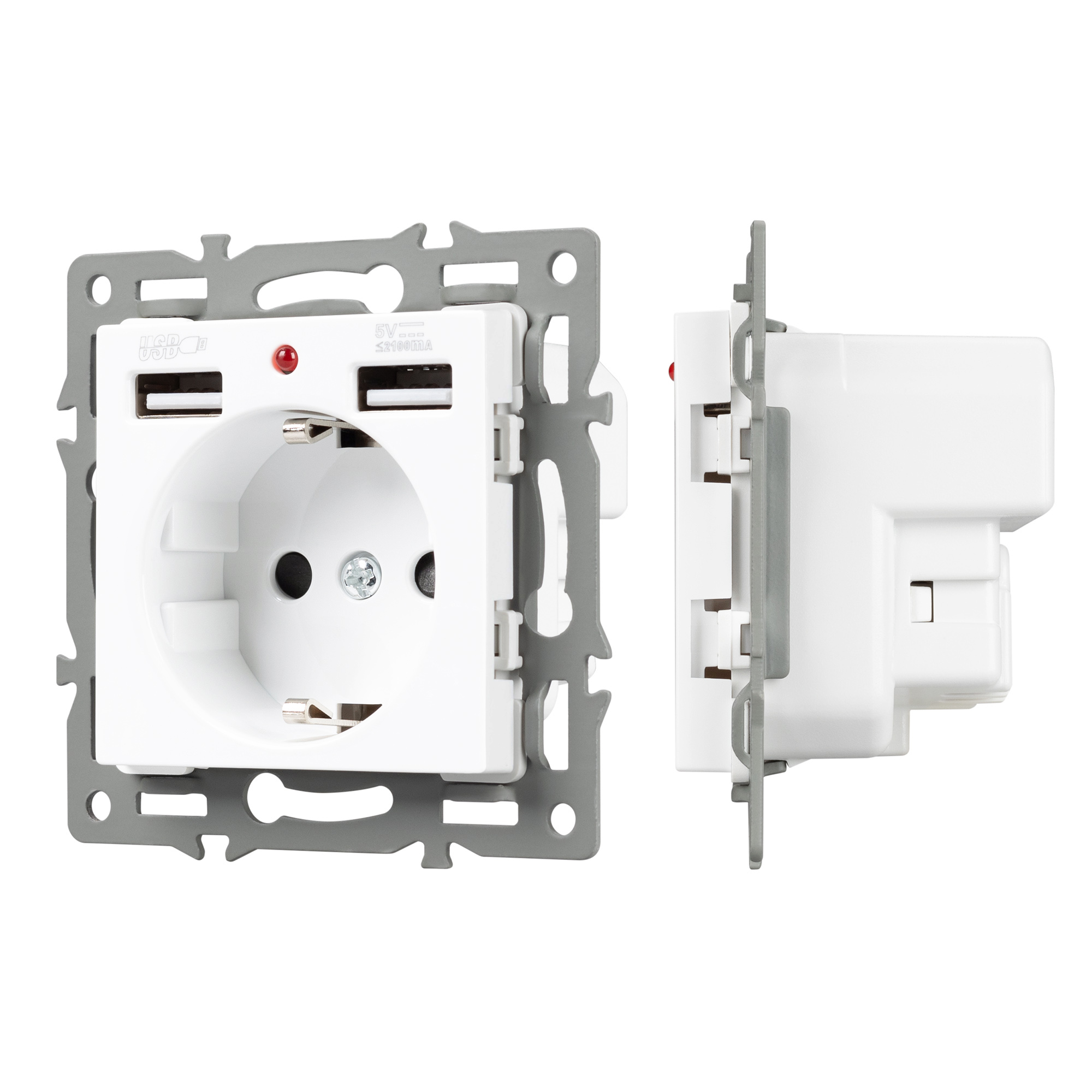 Arlight Механизм розетки с USB зарядкой SCT-MUAA-PL-WH (250V, 16A) (-) фото