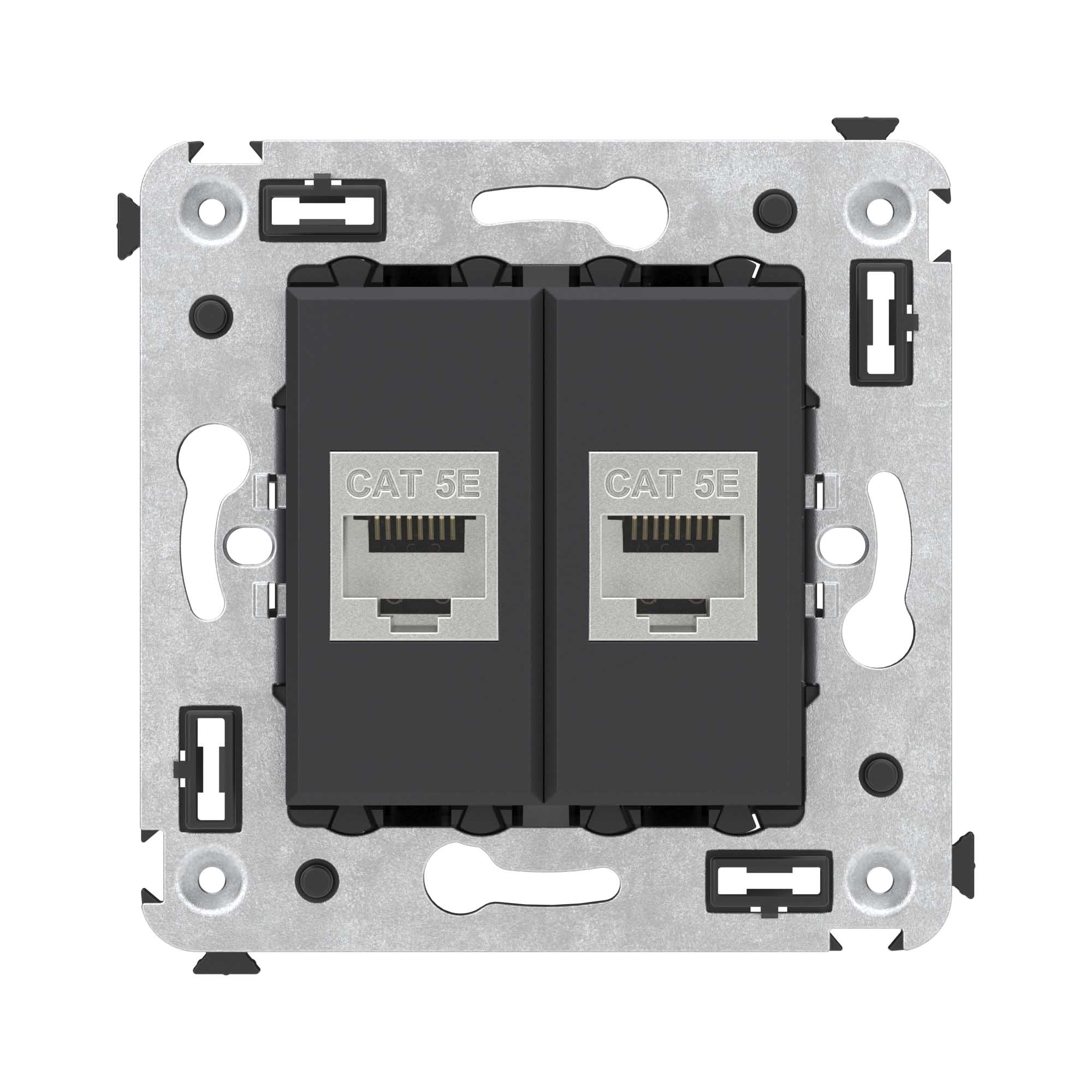 DKC Avanti Компьютерная розетка RJ-45 без шторки в стену, кат.5e двойная экранированная, 