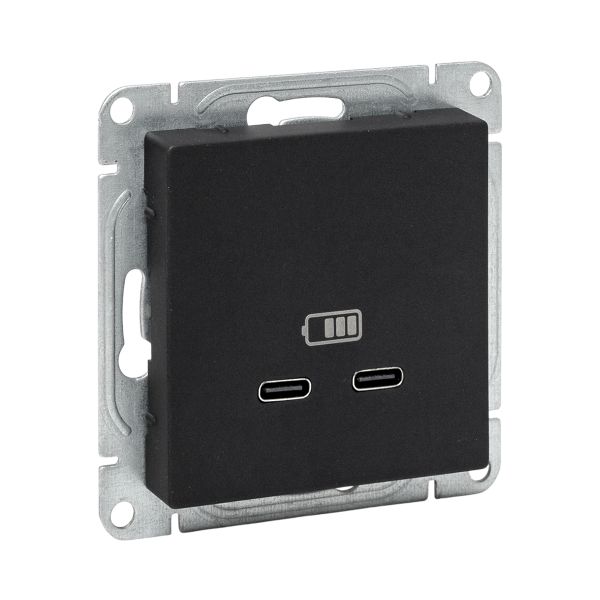 EKF Механизм розетки USB-C - 2шт, чёрный Эпика фото