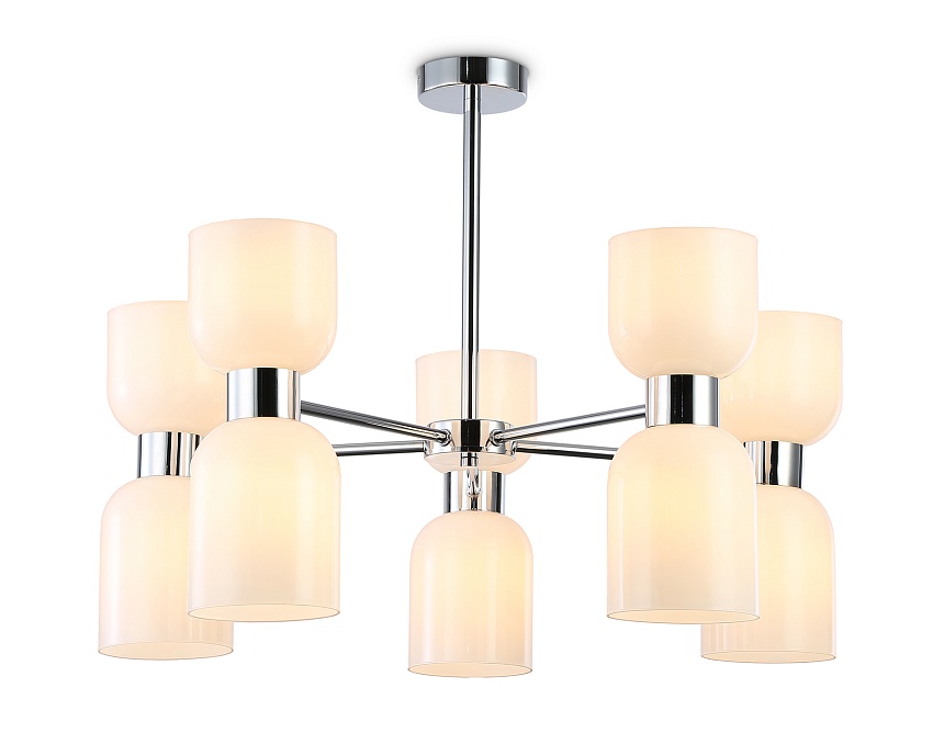 Ambrella Светильник на штанге LH56083/10 СH/FR хром/белый матовый E14*10 max 40W D700*510 фото