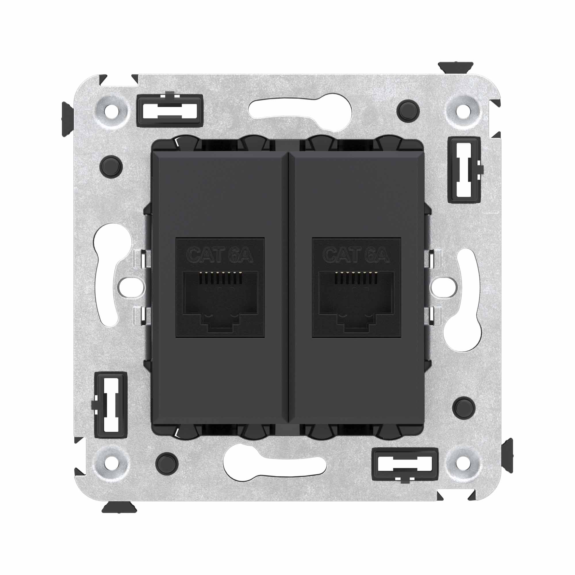 DKC Avanti Компьютерная розетка RJ-45 без шторки в стену, кат.6А двойная, 