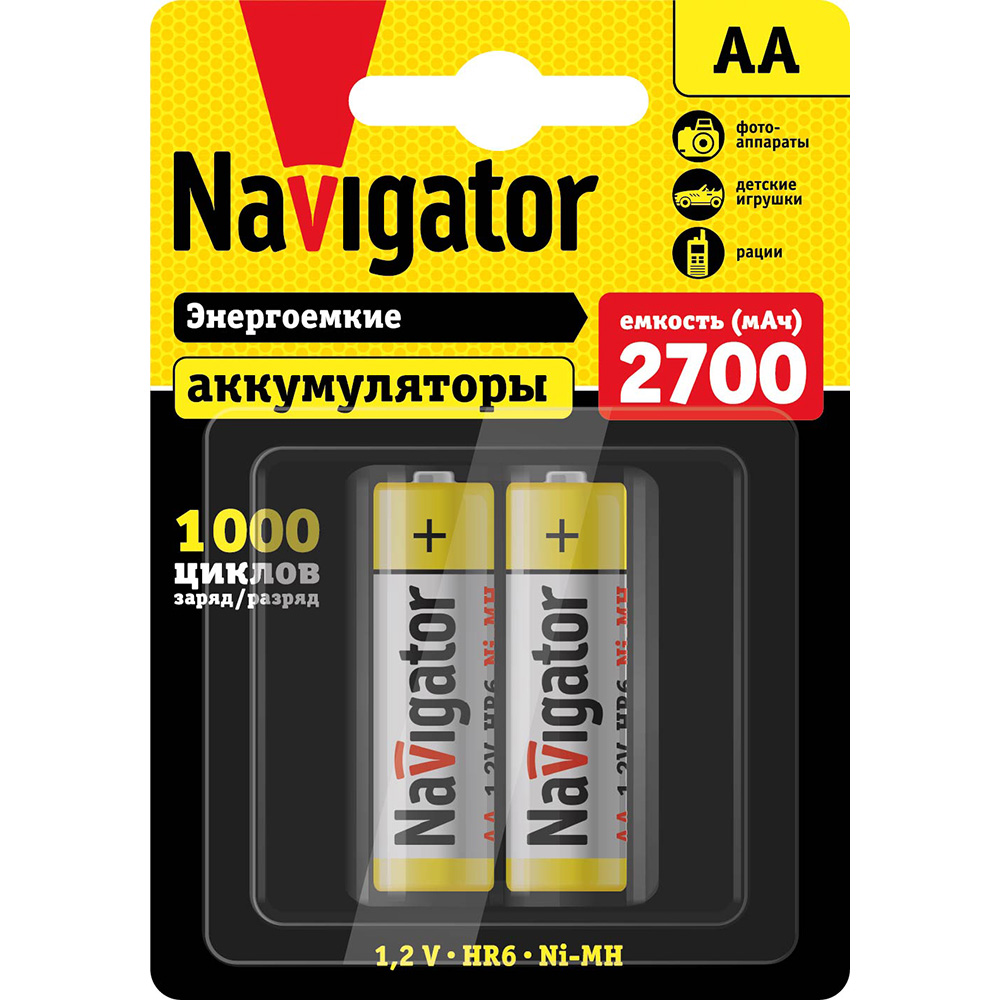 Аккумулятор Navigator NHR-2700-HR6-BP2 (100/20/2)