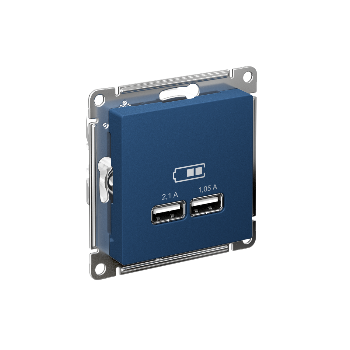 Systeme Electric AtlasDesign Аквамарин Розетка USB A+A, 5В/2,1 А, 2х5В/1,05 А, механизм фото