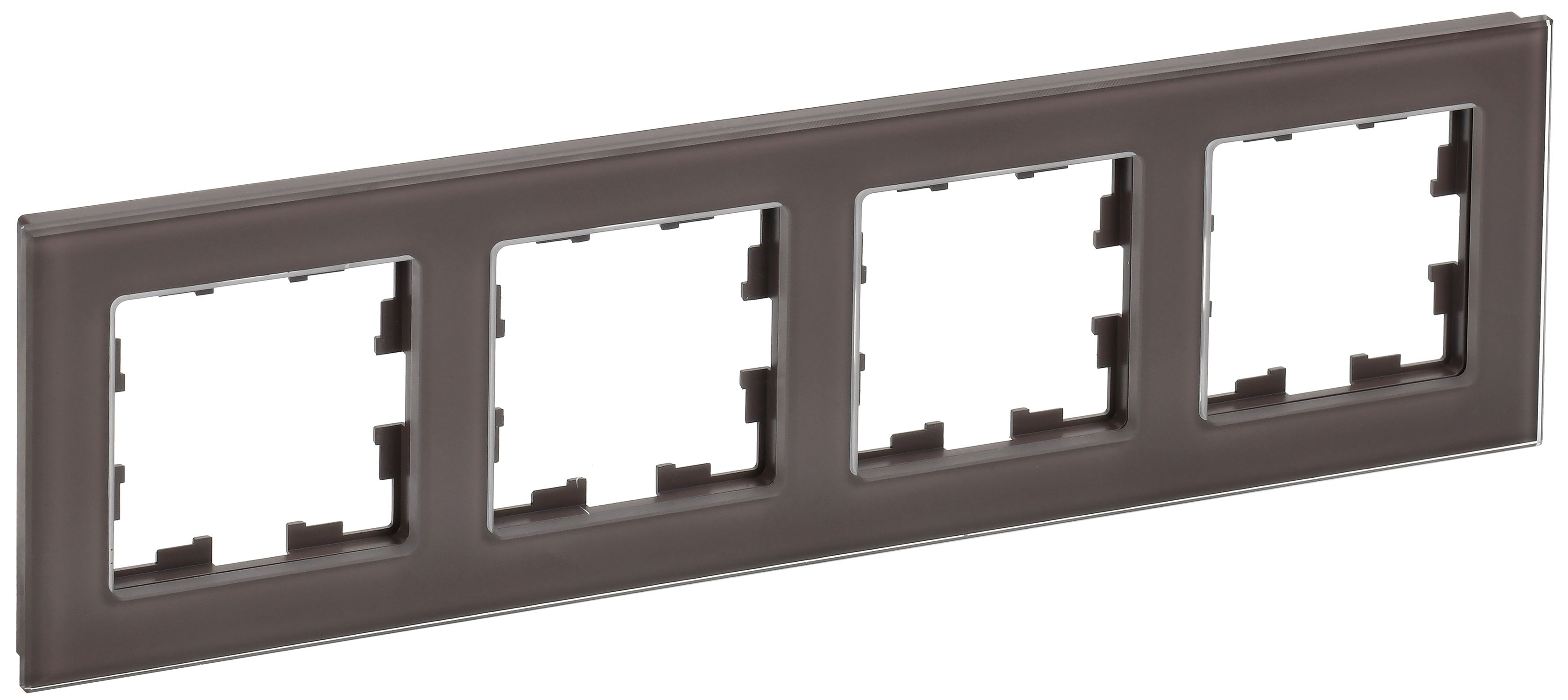 IEK BRITE DECOR Темн.бронза глянц стекло Рамка 4-м РУ-4-2-БрТБ фото