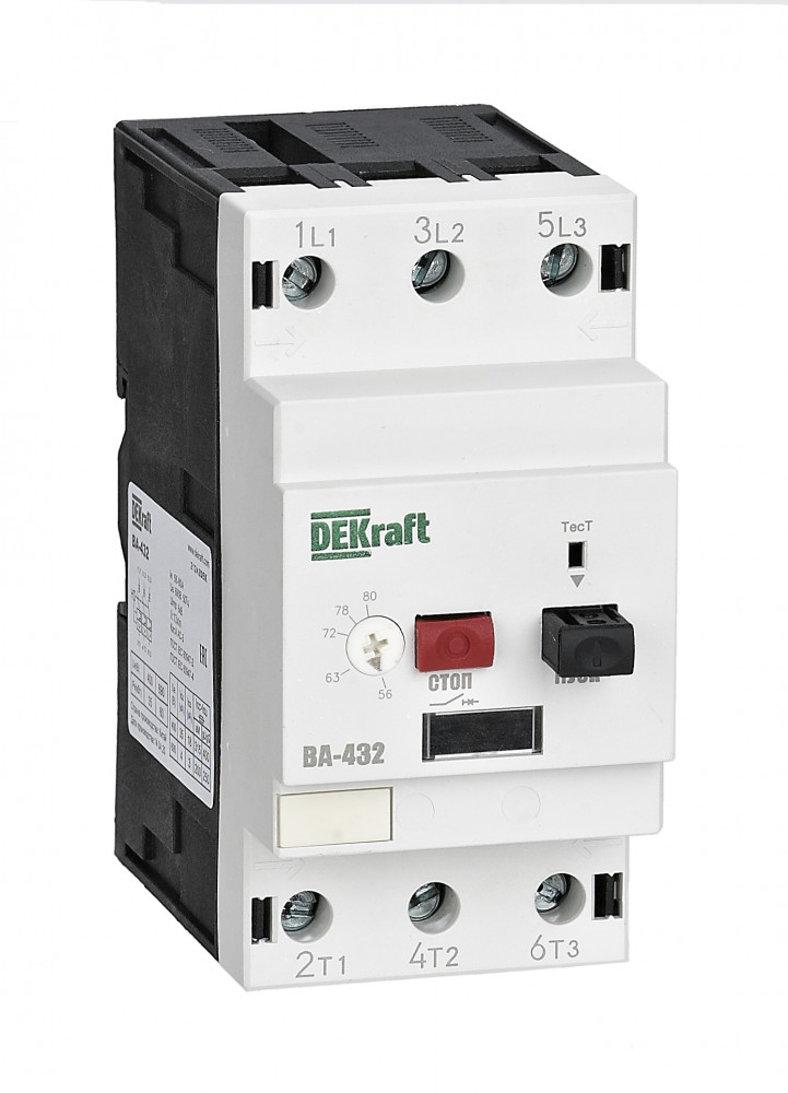 Dekraft Автоматический выключатель защиты двигателя 3P 56-80A 35кА ВА-432 фото