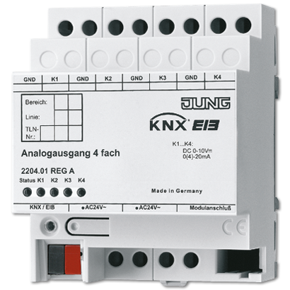 JUNG KNX Аналоговый выход 4-канальный DIN-рейка фото