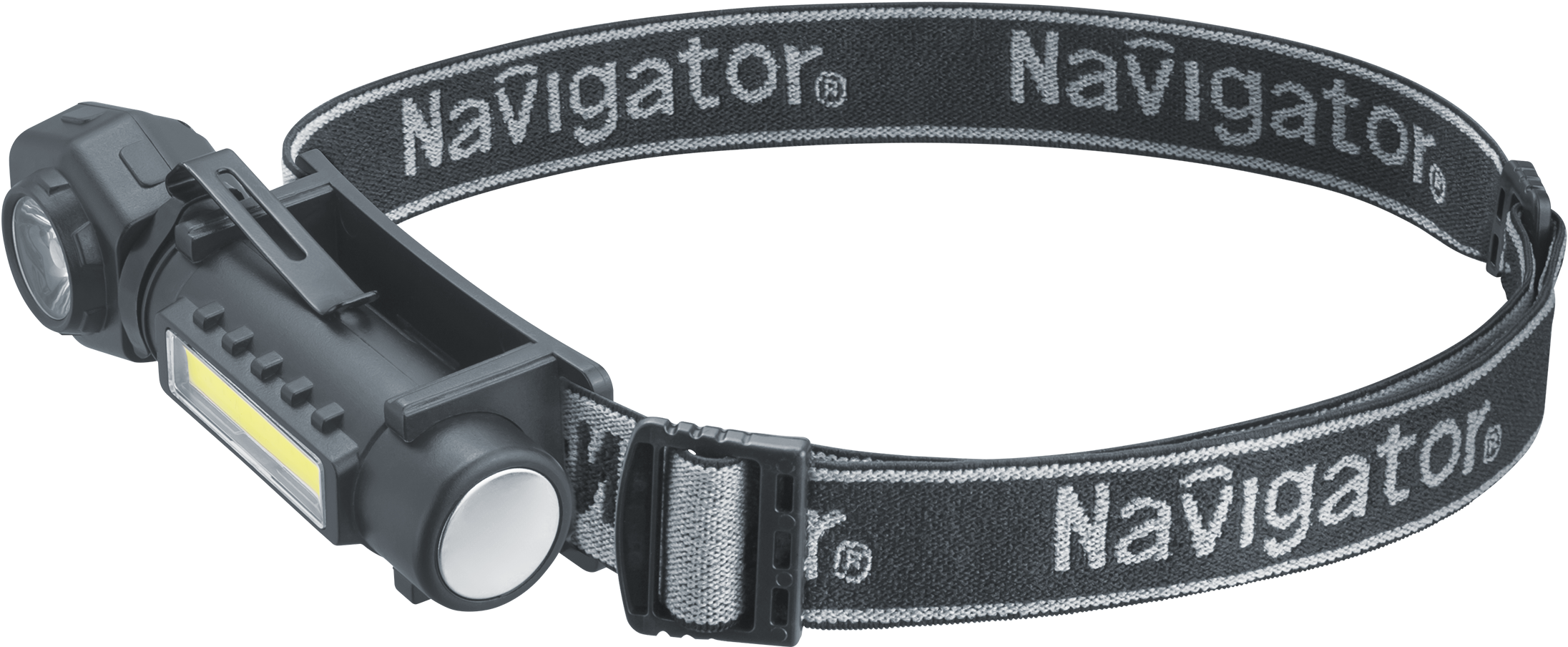 Фонарь Navigator NPT-CP34-ACCU 3в1, пласт. 1LED,3Вт+1СОВ,3Вт, Li-ion 3,7В (налобный/ручной/подсветка)