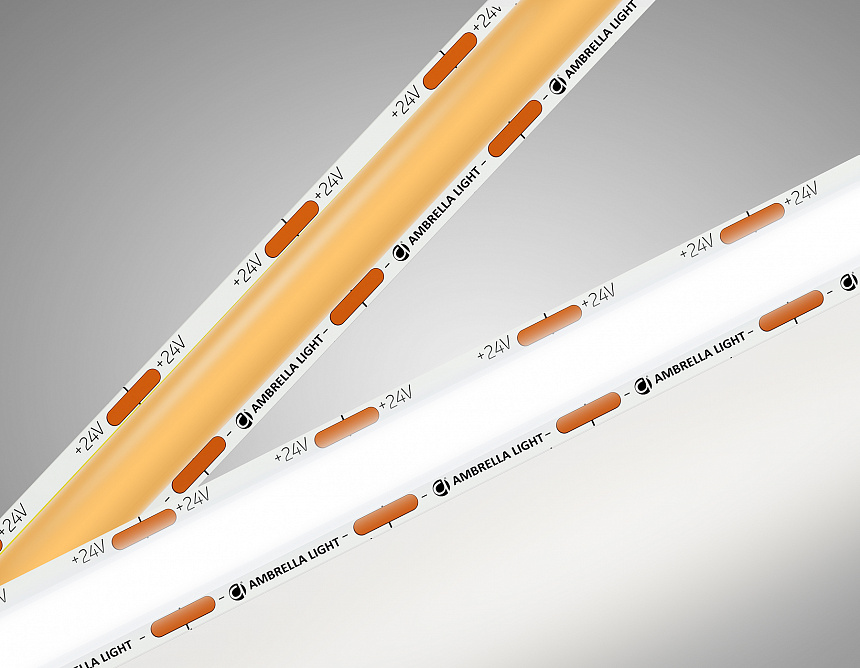 Ambrella Светодиодная лента GS4802 COB 616Led/19W m/ 24V IP20 4500K/ 5m*12mm*2mm кратность резки 22.5mm (2 конт.) фото