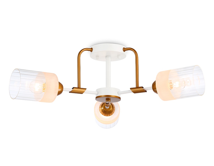 Ambrella Светильник подвесной TR303321/3 WH/GD/CL/FR белый/золото/прозрачный/белый матовый E27*3 max 60W D620*210 фото