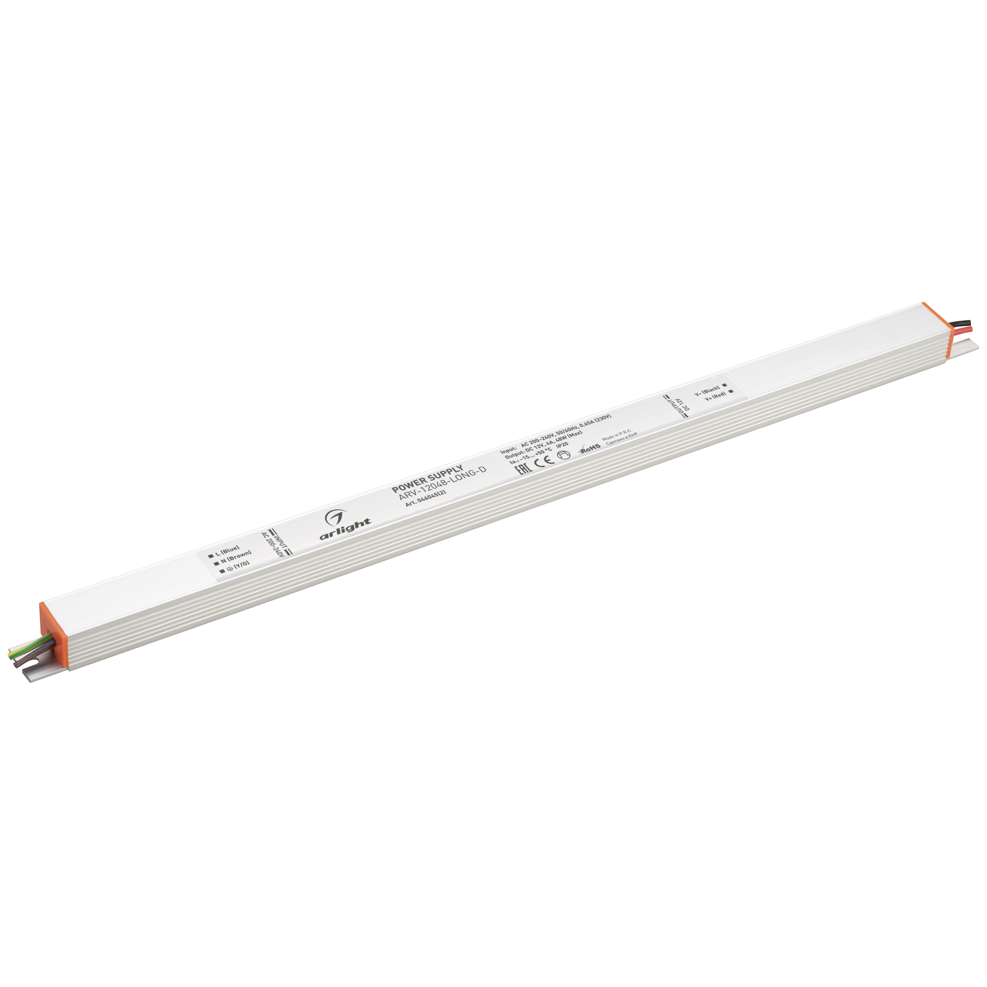 Arlight Блок питания ARV-12048-LONG-D (12V, 4A, 48W) (IP20 Металл, 3 года) фото
