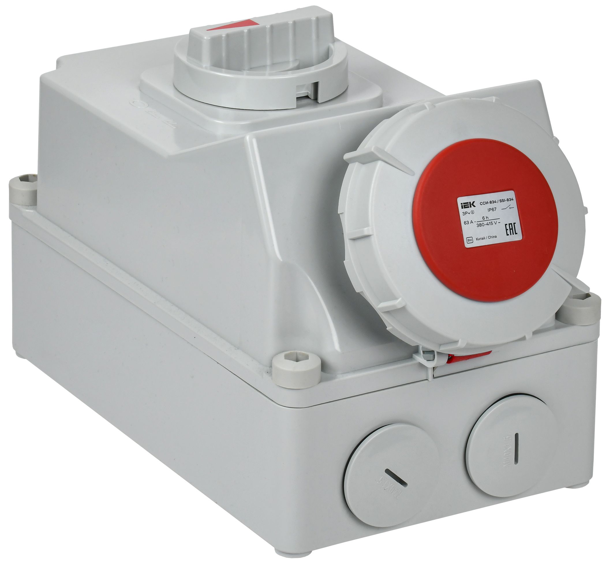IEK Розетка с мех. блок. ССИ-834 63А-6ч 380В 3P+PE IP67 фото