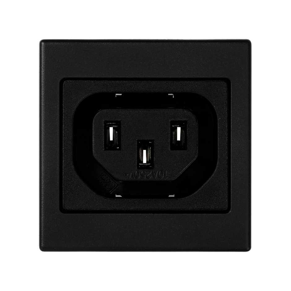 Simon Connect Графит Плата c 1-м разъёмом мама IEC320, 45х45мм фото