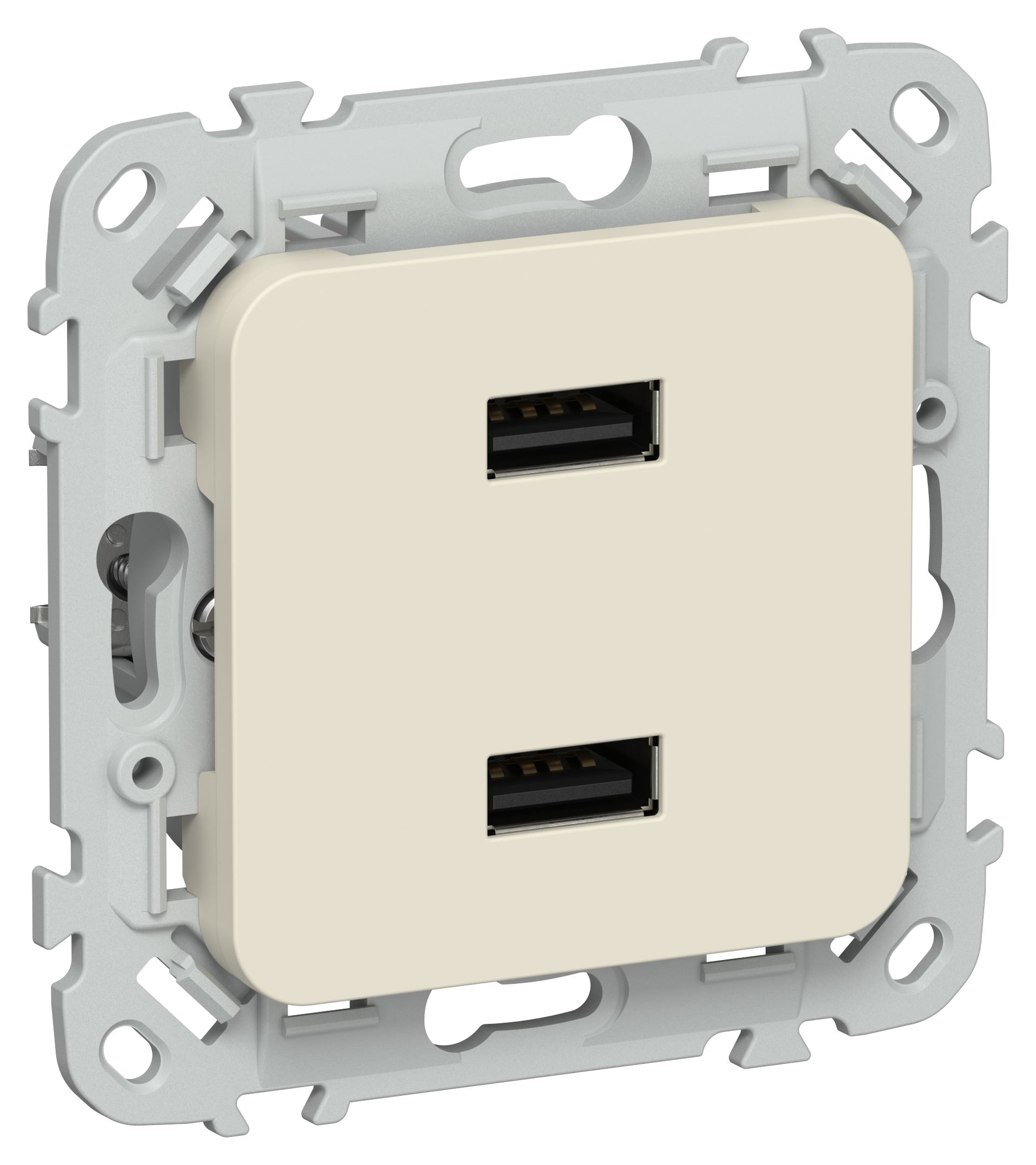 IEK FLITE Сливочный Розетка USB A+A 31А фото